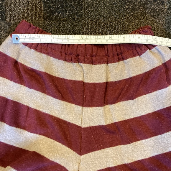 Vintage Girls Striped Burgundy & Taupe Handmade Wool Blend High Waist Pants - Picture 4 of 9